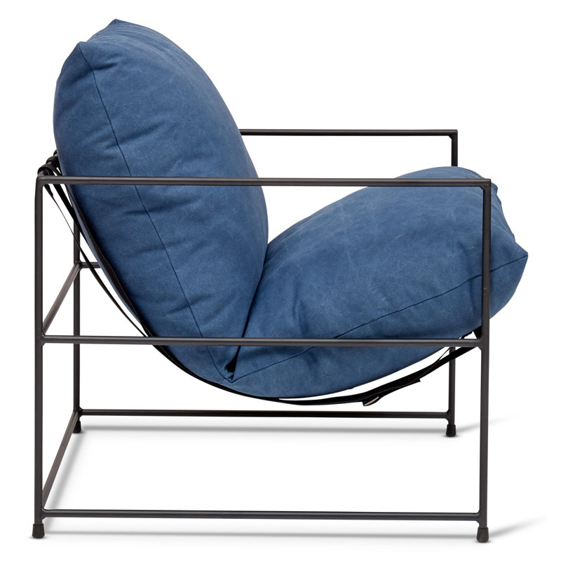 Danita Armchair, Washed Blue Performance Canvas