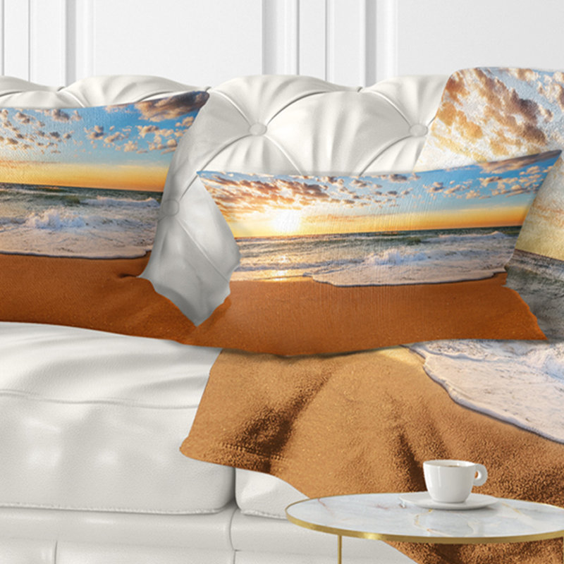 Oreiller incroyable en mer sous nuageux seascape, Rectangle 12" x 20"