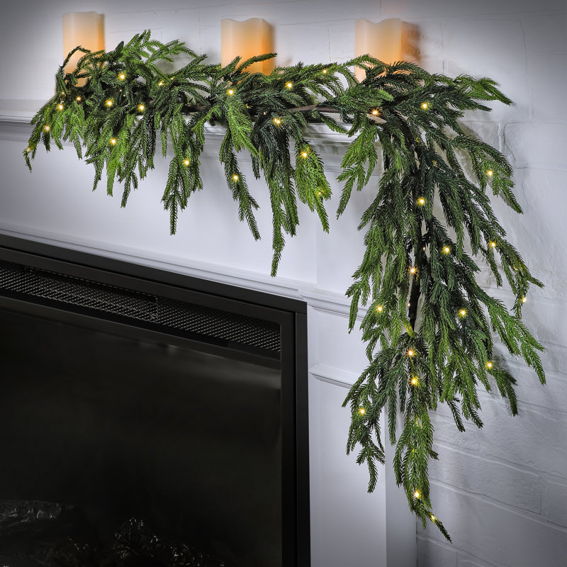 60" LED Natural Touch Norfolk Pine Garland