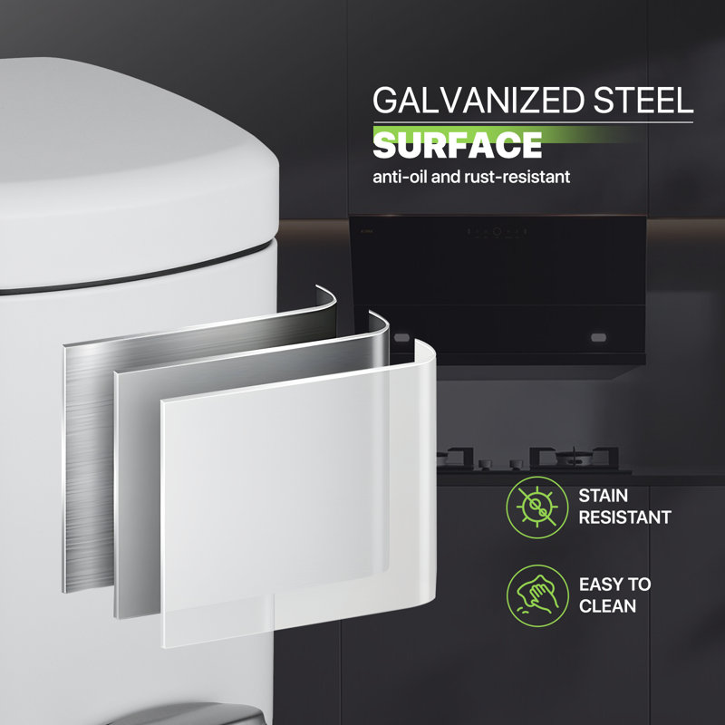 White Galvanized 1.6 Gallon Step Trash Can with Pedal