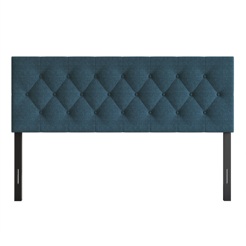 Gunnison Queen Tufted Upholstered Headboard, Blue, Queen