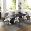 Ensemble de 2 chaises de salle à manger élégantes et simples en cuir gris