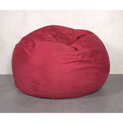 5-Foot Comfortable High-Density Shredded Foam Bean Bag Chair For Kids And Adults, With Removable Microsuede Cover, Ideal Reading And Bedroom Floor Lounge