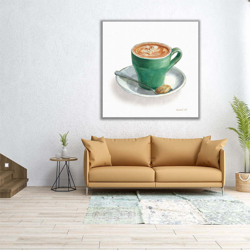 «Wake Me Up Coffee II on White», reproduction d'art sur toile, H 24 po x l 24 po