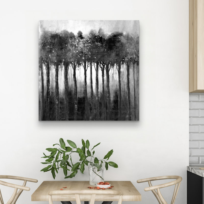 Monochrome trees - 32"x32" art on canvas