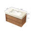 Meuble-lavabo de salle de bain 36 po avec lavabo, armoire flottante rayée en contreplaqué, 2 tiroirs, plateau en pierre frittée à motif, lavabo encastré en céramique, pré-assemblé, finition beige, rangement à mécanisme de fermeture en douceur-130612074