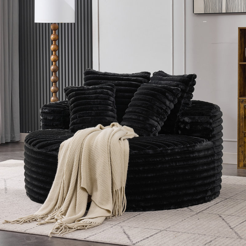 Upholstered Chaise Lounge, Black