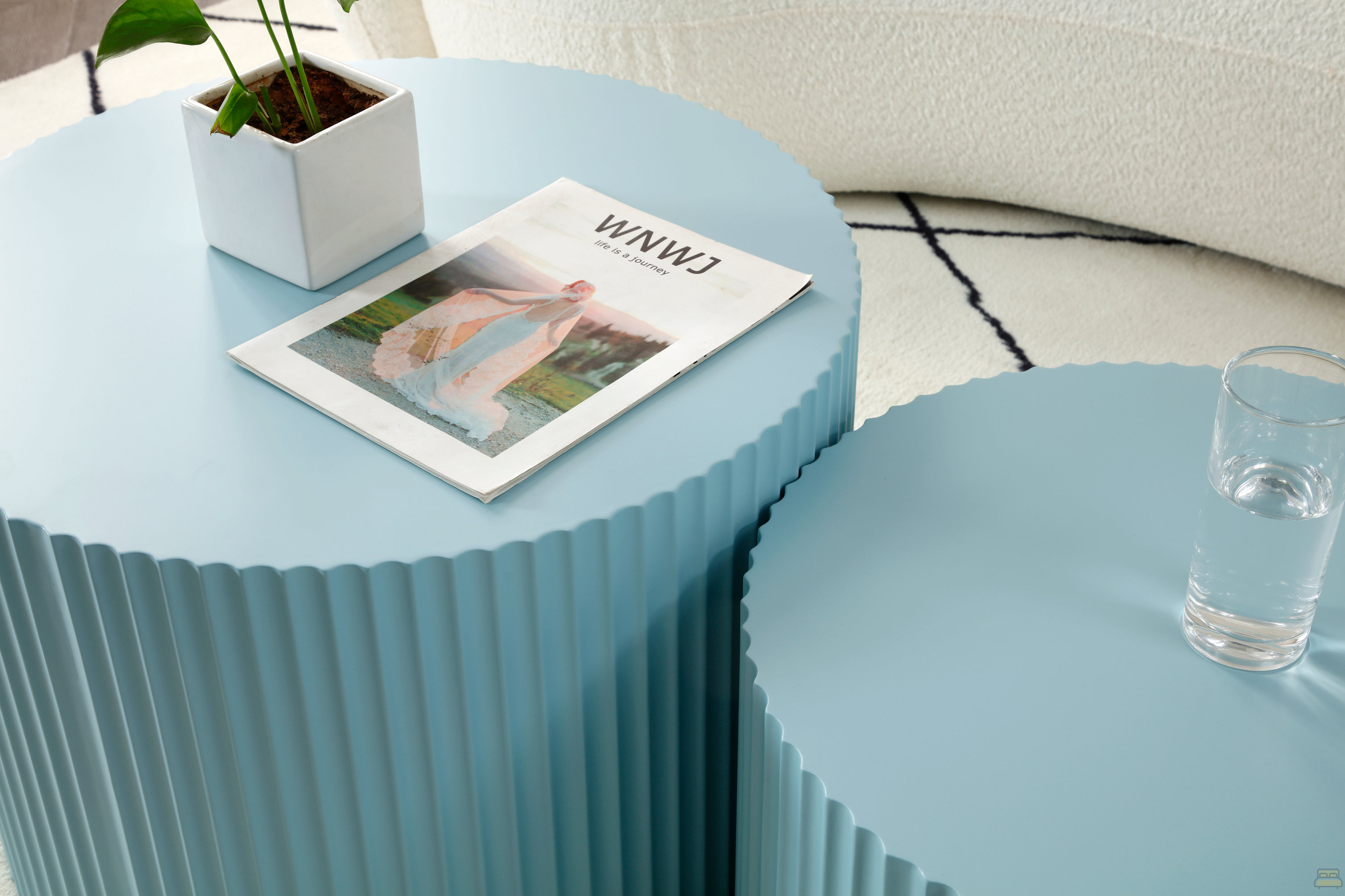Latitude Run® MDF Nesting Table Set Of 2,Handcraft Round Coffee Table ...