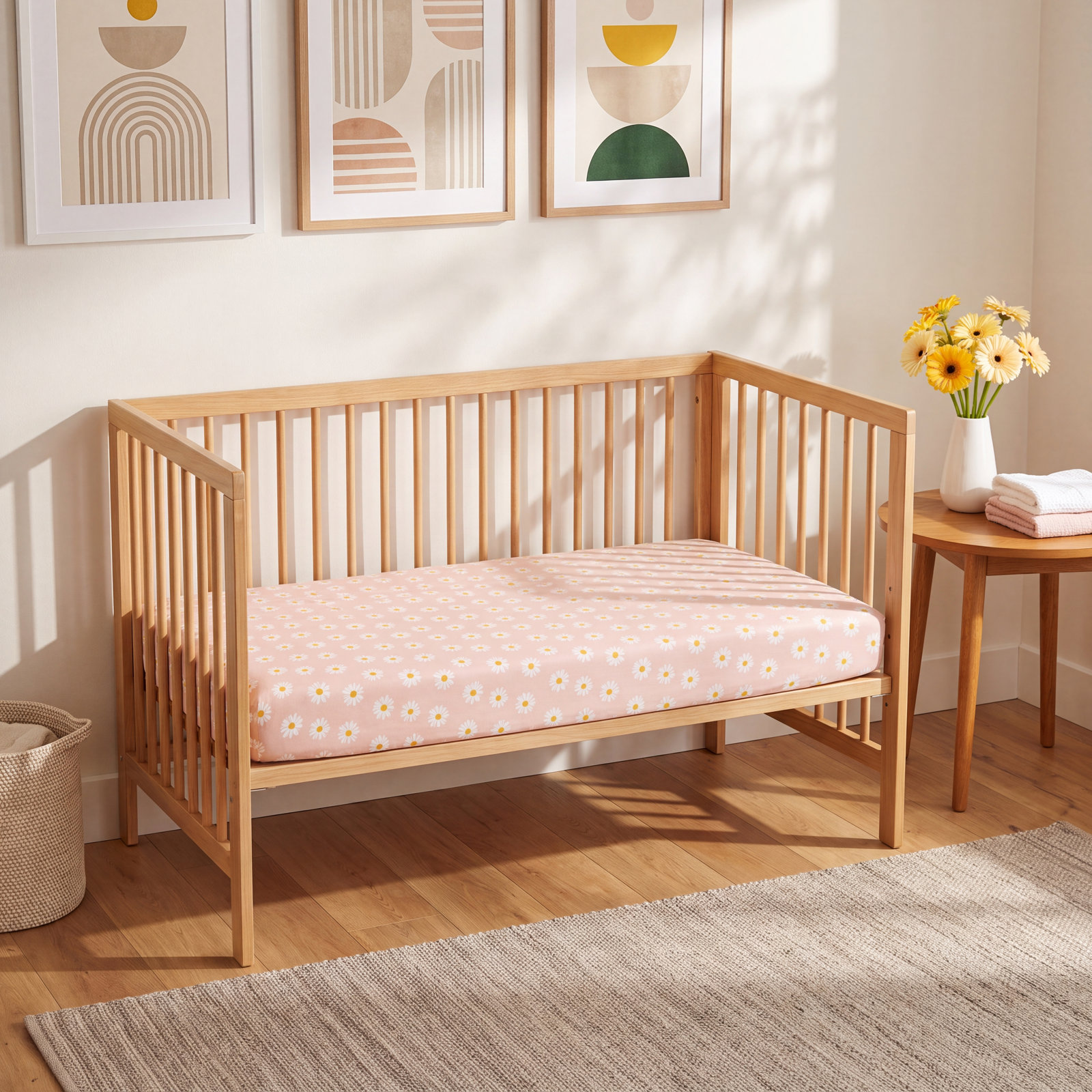 Daisy Organic Muslin Crib Sheet