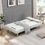 Canapé-lit avec accoudoirs à deux supports, structure en bois, pieds en acier inoxydable, futon blanc, PVC-234520119