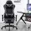 JL Comfurni Adjustable Reclining Ergonomic Faux Leather Swiveling PC & Racing Game Chair with Footrest-59230198