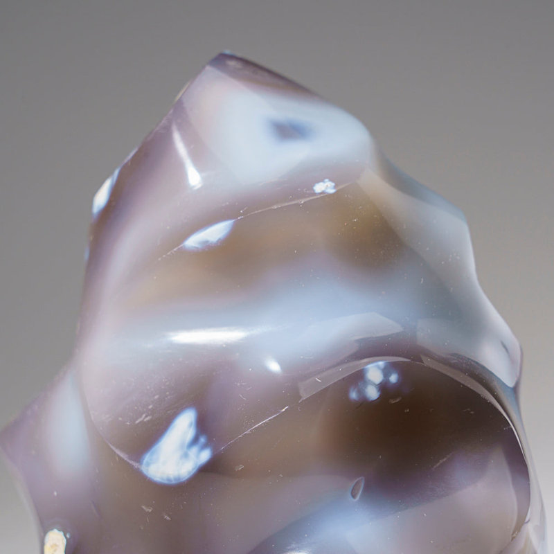 Genuine Polished Blue/Brown/Gray/White Chalcedony Orca Stone Flame Freeform (2.2 Lbs)