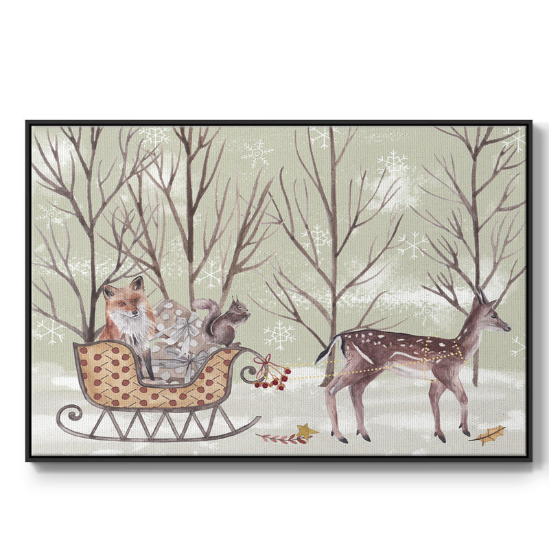 Christmas Time I, H 27 po x l 41 po x P 2 po, Toile encadrée noire