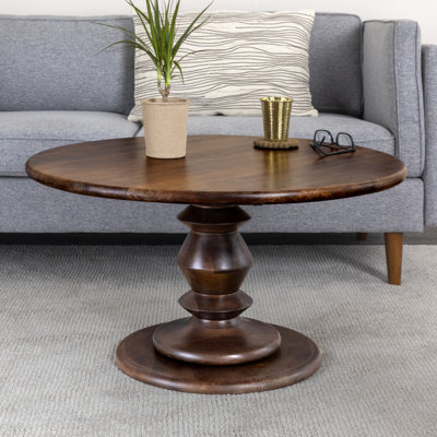 Berns Solid Wood Pedestal Coffee Table