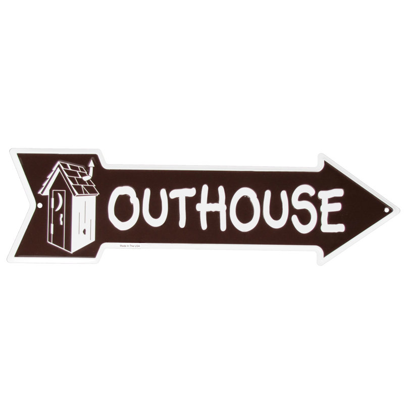 Tin Metal Outhouse Sign Funny Bathroom Restroom Arrow Garage Bar Pub Wall Decor Tin Metal Outhouse Sign Funny Bathroom Restroom Arrow Garage Bar Pub Wall Decor