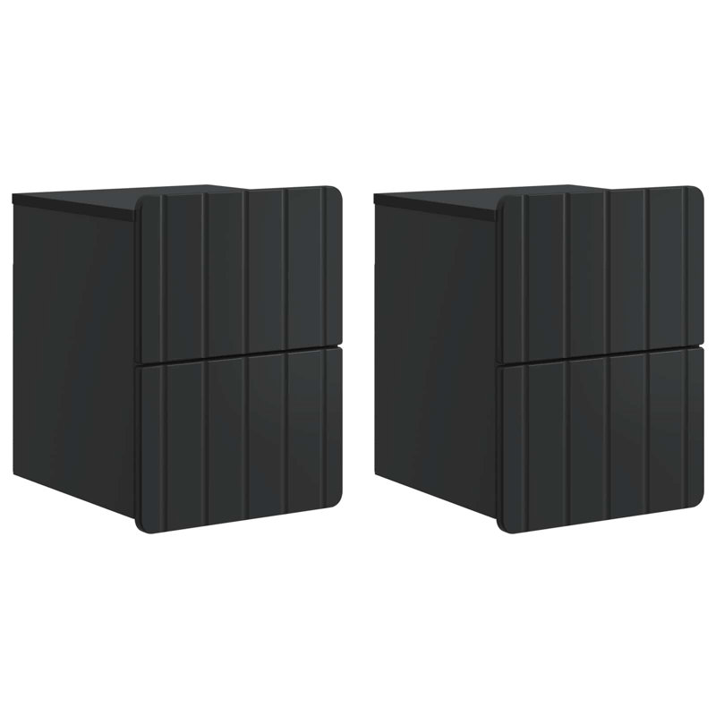 33cm W Manufactured Wood Bedside Table, Black