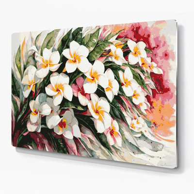 Hawaiian Plumeria Beige Metal Wall Art