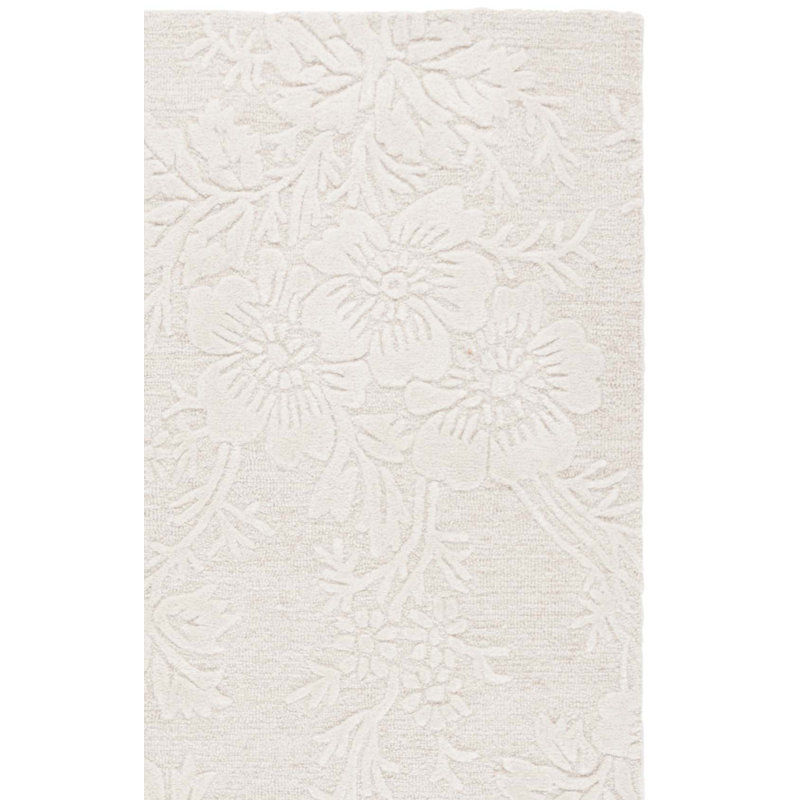 Tapis ivoire en laine / coton / viscose touffeté à la main Emko 151, Carré 6 pi