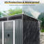 Remise de rangement extérieure en métal 6 pi x 5 pi avec portes coulissantes verrouillables et plaque transparente-121341574