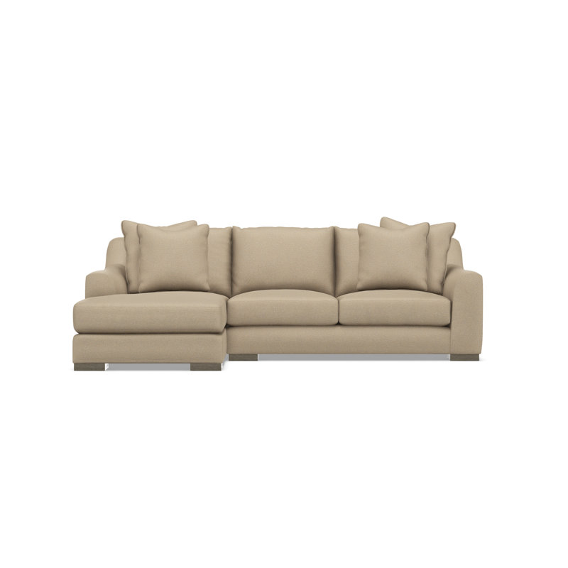 Gabi 3-Piece Fabric Sectional, Taupe Polyester, 35" H x  105" W x 63.5" D, Left Hand Facing