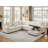 Pull-Out Sofa With Storage Chaise, Upholstered Couch With Console-478435183