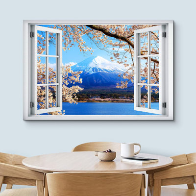 Window Scenery " Window View Japanese Sakura Cherry Blossom Mt. Fuji Nature Pictures Scenic Landscape "