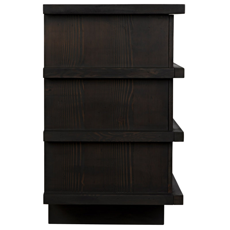 Bergamot 3 - Drawer Solid Wood Dresser, Black Wax