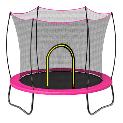55 Inch Steel Outdoor Trampoline Pink