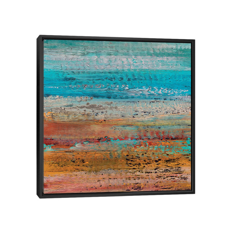 «Coastal II», reproduction sur toile, H 18 po x l 18 po x P 1,5 po, Toile avec cadre noir, Pas de tapis