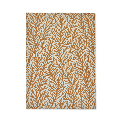 Wool Floral Area Rug in Brown/Ivory