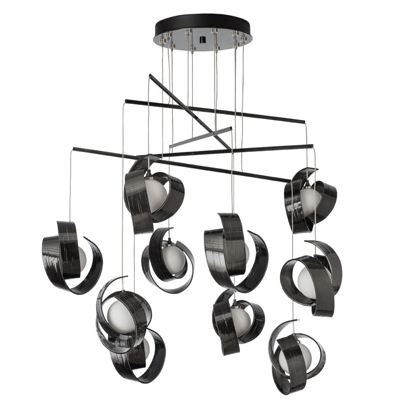 Riza 10-Light Mobile Pendant - Sterling - Standard Overall Height, Soft Gold, 87.5"
