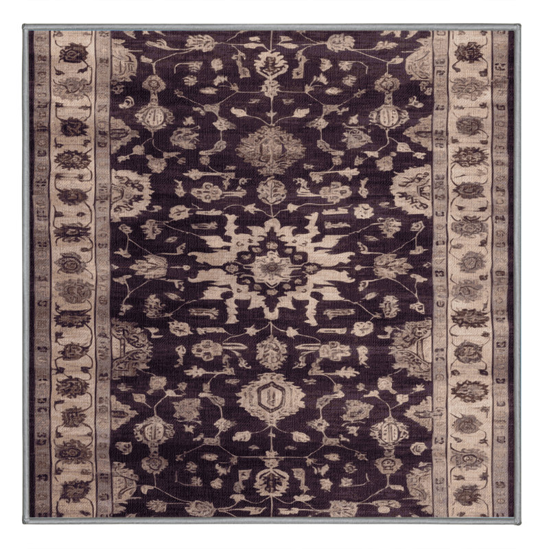 Tapis brun lavable à la machine, Carré 6 pi