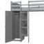Lit mezzanine simple peu encombrant, fabrication en bois massif, finition grise moderne, idéal pour un usage familial