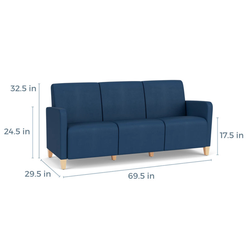 Fauteuil de réception 3 places Ravenna, Bois naturel, Patriot Plus Blue Ridge
