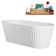 63" Streamline Soaking Matte White Freestanding Tub and Tray With Internal Drain