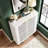 Wooden Shoe Cabinet with Louvered Doors Adjustable Shelves-1910915950
