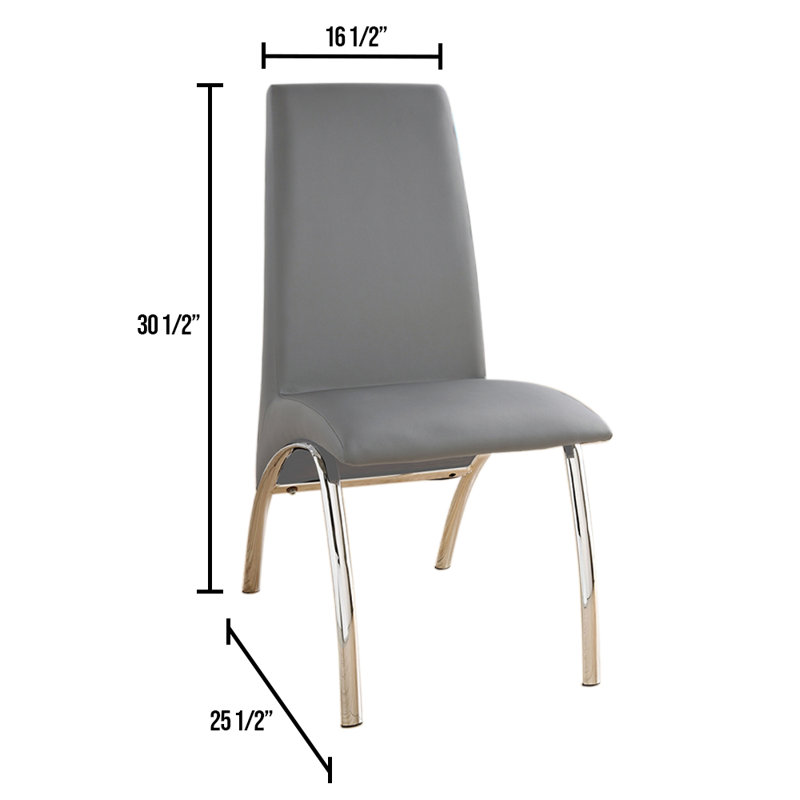 Chaise d'appoint en cuir Alejandre en gris