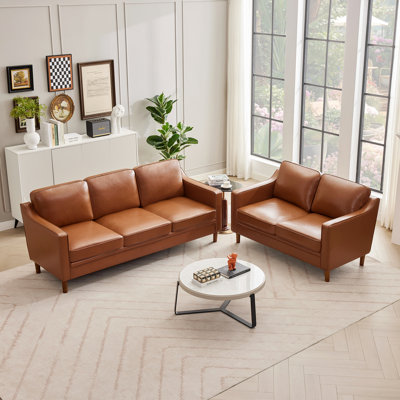 Azriah Faux Leather Living Room