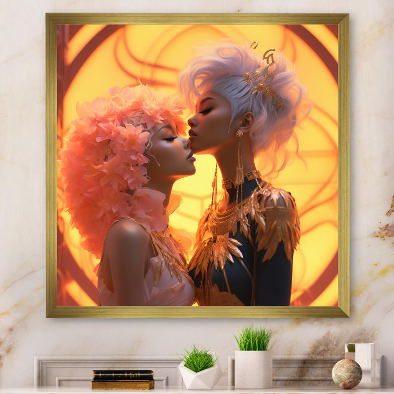 Funky Love Celebration sur impression sur toile, H 24 po x l 24 po x P 1 po, Cadre doré à une seule photo