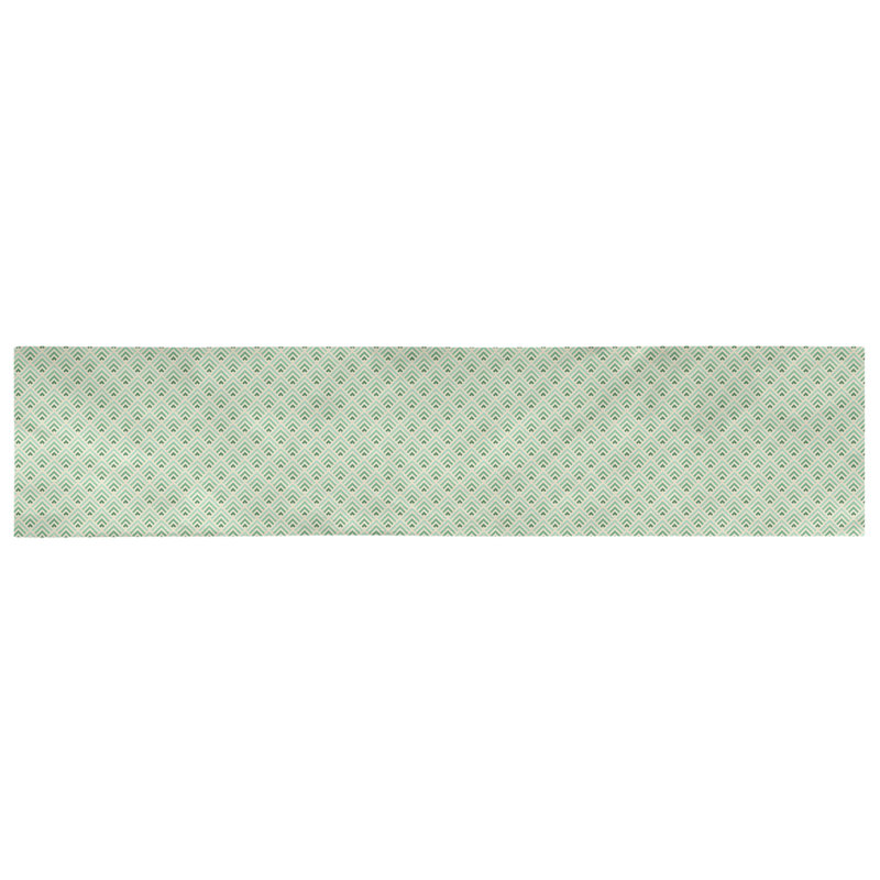 Chemin de table géométrique Avicia, 73,5 po x 17,5 po, Jaune / vert, Coton