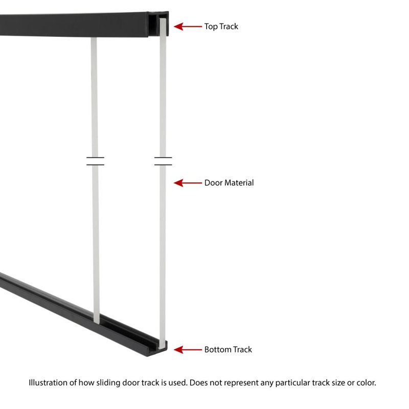Rail de porte coulissante 1/2 po - ensemble supérieur et inférieur en plastique beige 48 po, paquet de 3 - Outwater, Beige