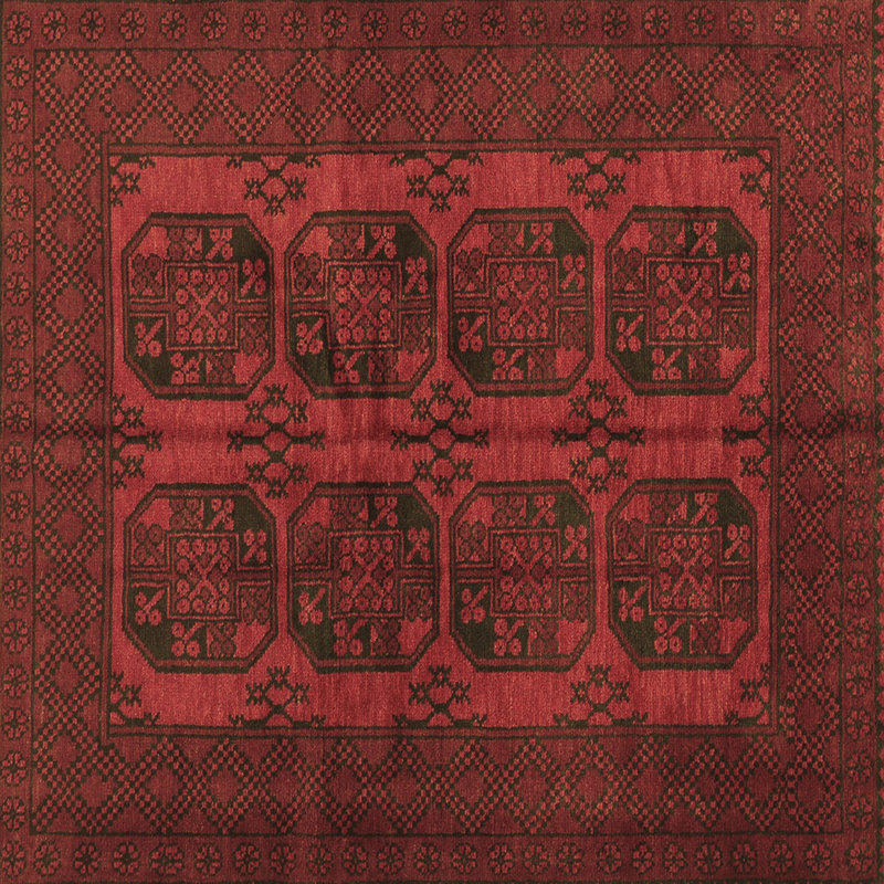 Washable Geometric Indoor Rug, Square 3'