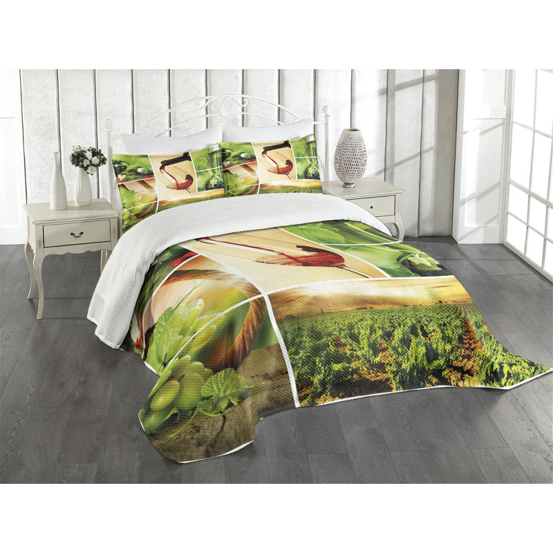 White Quilted Queen Bedspread Set with Pillow Shams