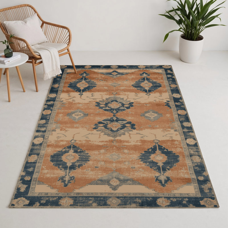 Tapis intérieur et extérieur brun Overdyed, Rectangulaire 3 pi x 5 pi
