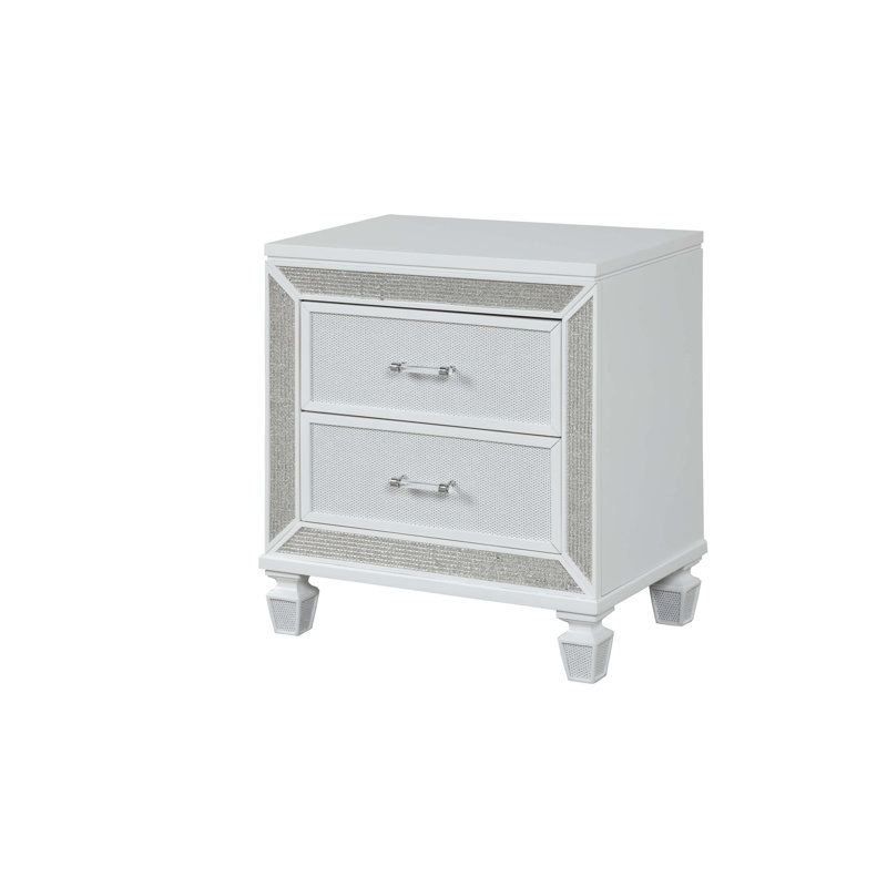Table de chevet 2 tiroirs Crystal