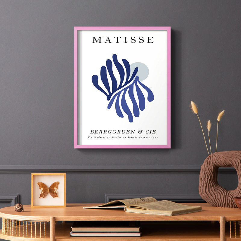Matisse CCXCVI, reproduction encadrée - bois massif, H 10 po x l 8 po, Rose