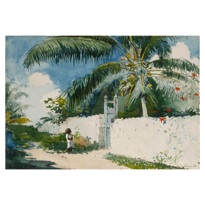 «A Garden in Nassau» par Winslow Homer - Estampe numérique, H 32 po x l 40 po