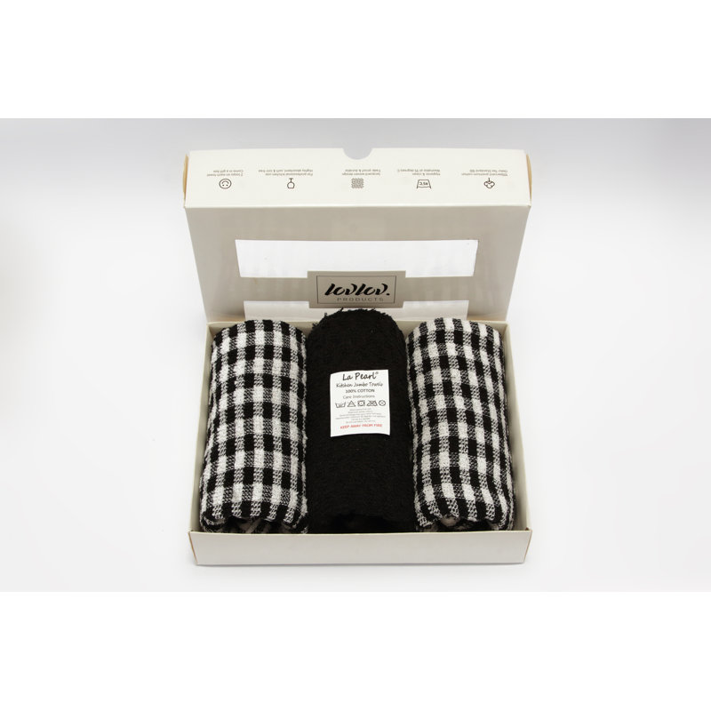 Cotton Jacquard Tea Towel Kitchen Towel, Black