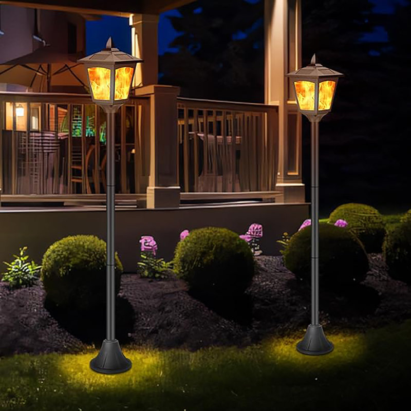 Lanternes à flamme solaire 40 "(paquet de 2) - Lampadaires d'extérieur à DEL scintillants, imperméables pour le jardin et le patio