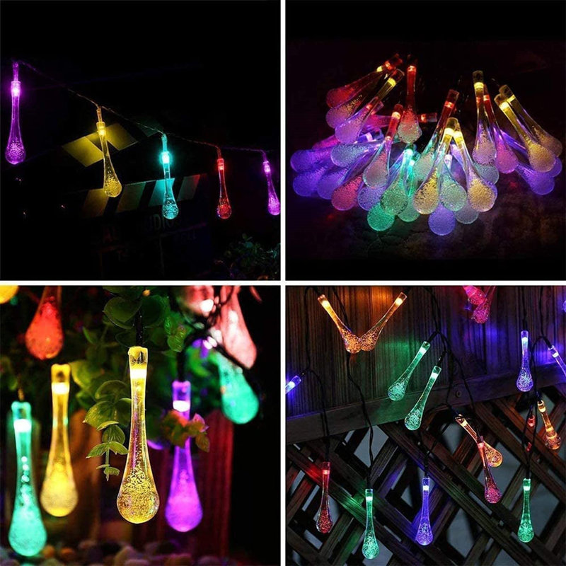 Guirlande lumineuse à énergie solaire féerique à 3 ampoules à DEL 3 po Gladmir (connectable de bout en bout), Multicolore
